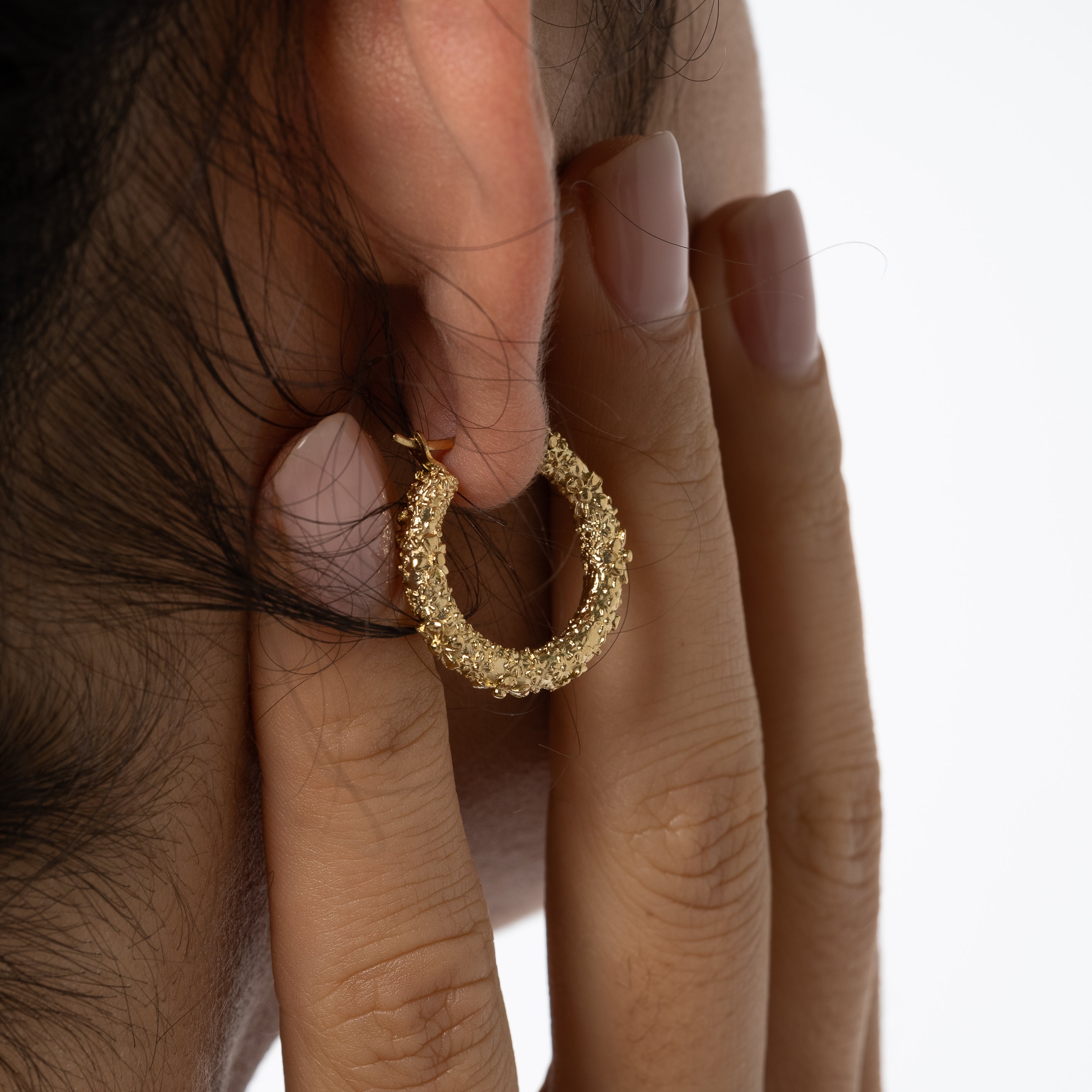 Textured Hoop Earring