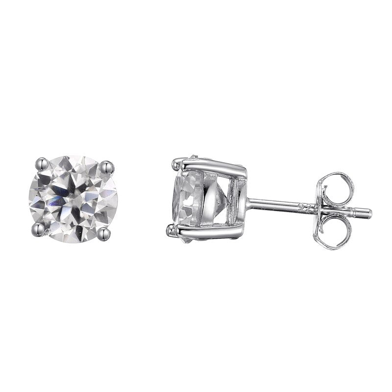 6.5mm White Gold Stud Earrings