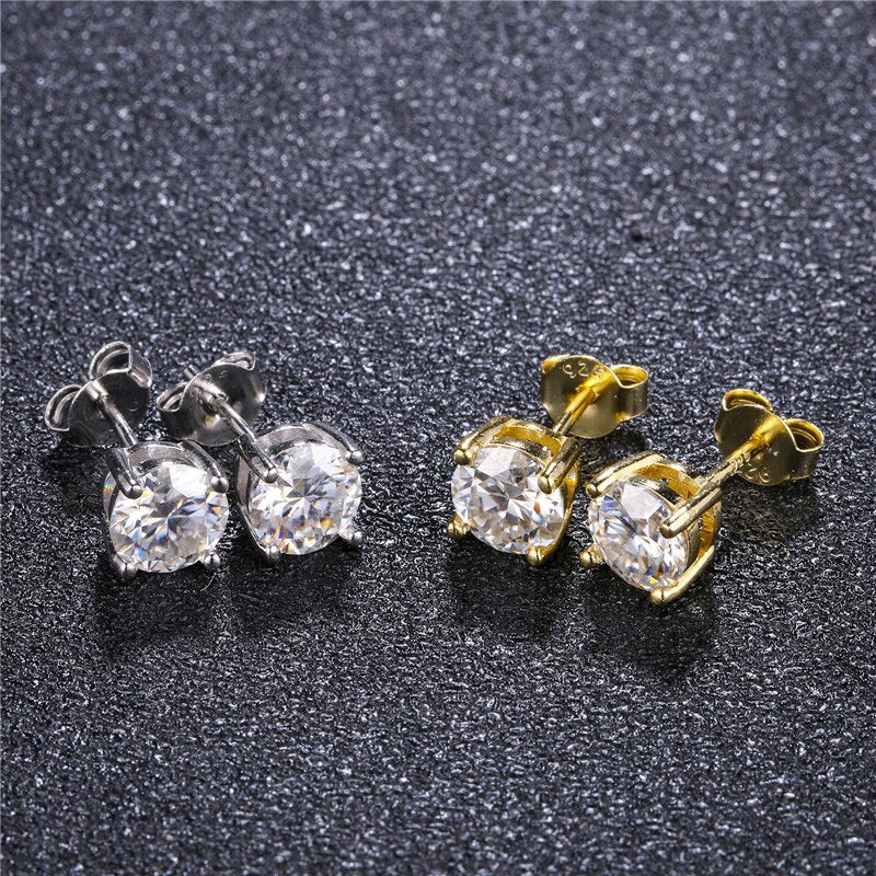 7.5mm White Gold Stud Earrings