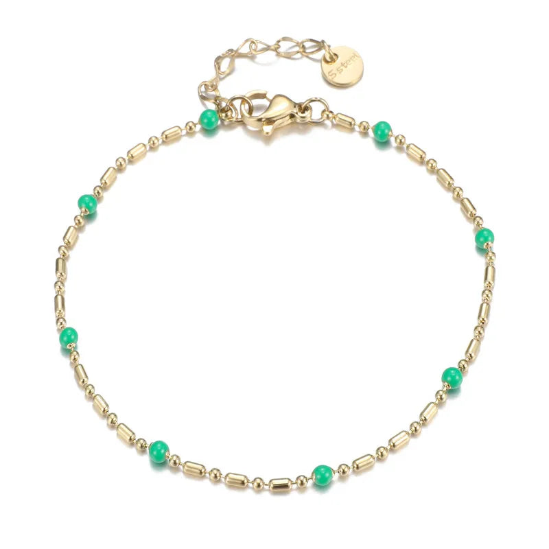 Mint Bead Link Bracelet